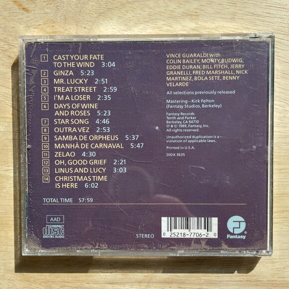 Vince Guaraldi : Greatest Hits CD 1989 - Picture 2 of 2